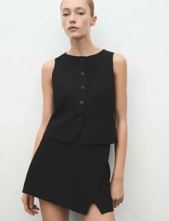 Suit waistcoat with buttons - Stickade västar|Mango Clearance