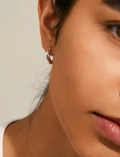 Pilgrim TAFFY recycled medium size swirl hoop earrings - Hoops SILVER PLATED Outlet