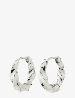 Pilgrim TAFFY recycled medium size swirl hoop earrings - Hoops SILVER PLATED Outlet