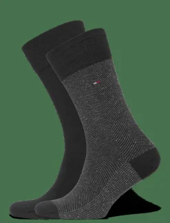 Tommy Hilfiger TH MEN SOCK 2P NAPPY HERRINGBONE - Vanliga strumpor BLACK Online
