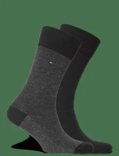 Tommy Hilfiger TH MEN SOCK 2P NAPPY HERRINGBONE - Vanliga strumpor BLACK Online