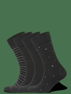 Tommy Hilfiger TH MEN SOCK 4P TIN GIFTBOX - Vanliga strumpor BLACK Online