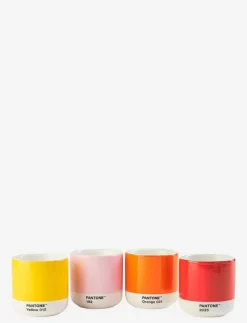 PANTONE THERMO CUP MIX SET OF 4 IN GIFT BOX - Kaffekoppar YELLOW - RED - ORANGE - LIGHT PINK Online