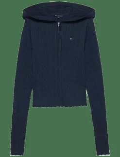 Tommy Jeans TJW ESSENTIAL ZIPPER HOOD CARDI - Huvtröjor DARK NIGHT NAVY New