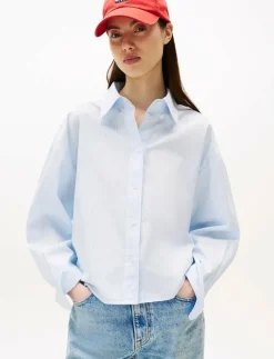 TJW REG CROP STRIPE POPLIN SHIRT - Långärmade|Tommy Jeans Discount