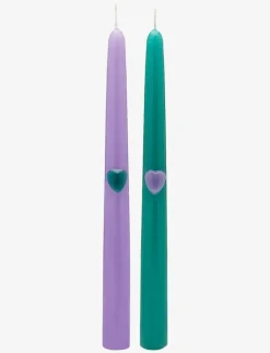 Anna + Nina Tough Love Green/Purple Candle Set of 2 - Kronljus MULTICOLOR Sale