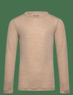 Huttelihut T-Shirt LS Wool - Långärmade t-shirts LIGHT TAUPE Discount