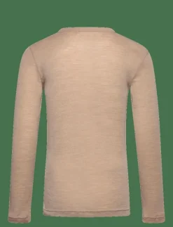 Huttelihut T-Shirt LS Wool - Långärmade t-shirts LIGHT TAUPE Discount