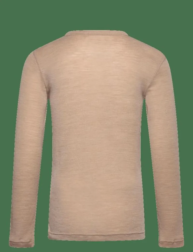 Huttelihut T-Shirt LS Wool - Långärmade t-shirts LIGHT TAUPE Discount