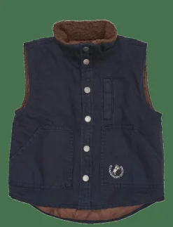 Copenhagen Colors TWILL VEST W. SHERPA COLLAR - Väst NAVY