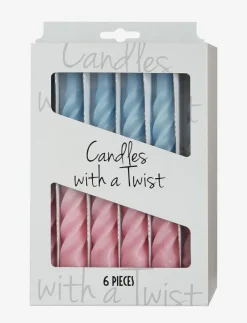 Twisted Candles, 6 piece box, multi colored - Kronljus|Kunstindustrien Discount