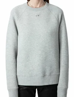 Zadig & Voltaire UPPER PMO WINGS STRASS - Sweatshirts GRIS CHINE CLAI New