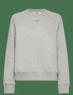 Zadig & Voltaire UPPER PMO WINGS STRASS - Sweatshirts GRIS CHINE CLAI New