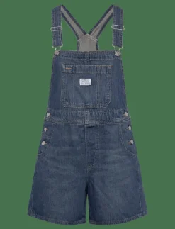 Levi's® UTILITY SHORTALL ANNIVERSARY P - Hängselbyxor DARK INDIGO - WORN IN New