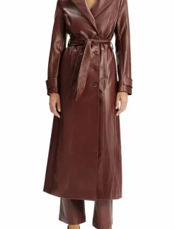 Bardot VEGAN LEATHER LONGLINE COAT - Tunna kappor BURGUNDY Clearance
