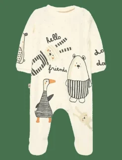Boboli Velour play suit for baby -BCI - Långärmad bodysuit OFF WHITE Outlet