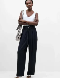 French Connection VINNIE D.RING BELTED TROUSER - Kostymbyxor NAVY Hot