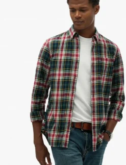 Superdry VINTAGE CHECK SHIRT - Rutiga skjortor GRACE CHECK GREEN Sale