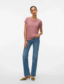 Vero Moda VMAVA PLAIN SS TOP JRS NOOS - T-shirts NOSTALGIA ROSE Hot