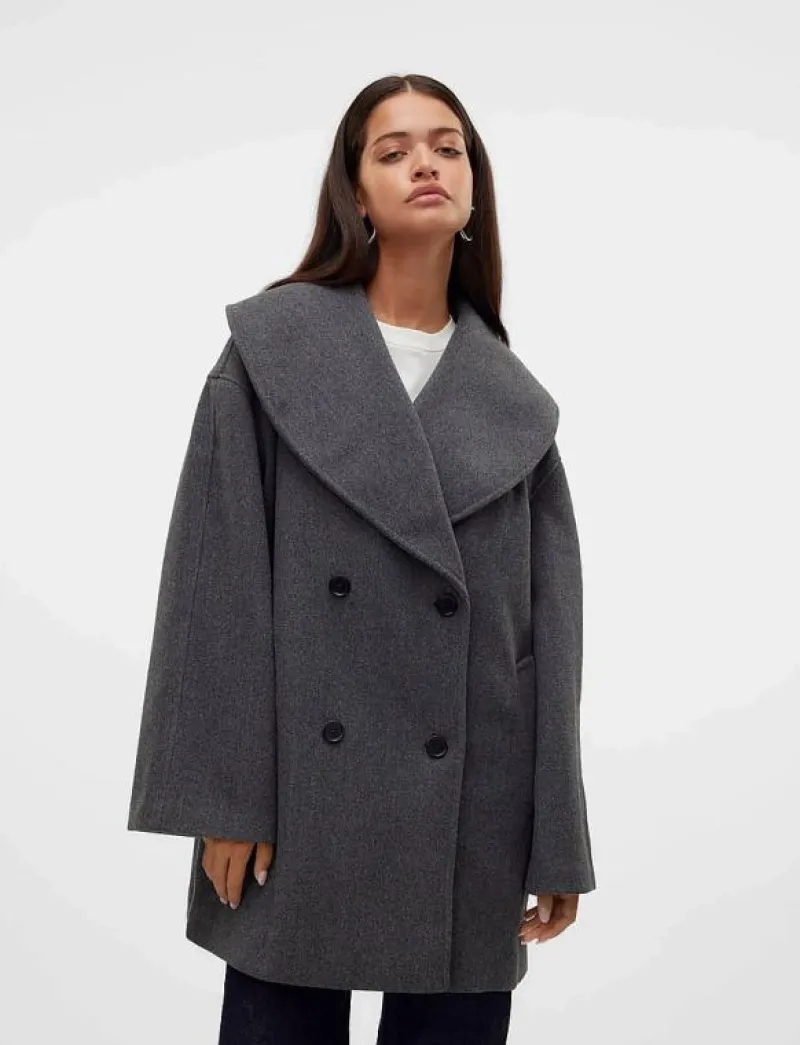 Vero Moda VMLONDYN LS COAT VMA - Ulljackor DARK GREY MELANGE Clearance