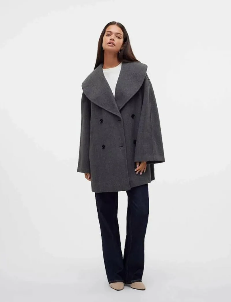 Vero Moda VMLONDYN LS COAT VMA - Ulljackor DARK GREY MELANGE Clearance