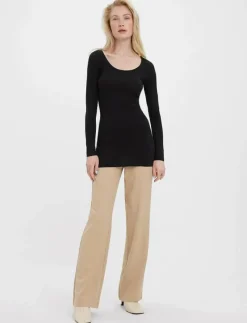 Vero Moda VMMAXI MY LS SOFT LONG U-NECK NOOS - Långärmade toppar BLACK Discount