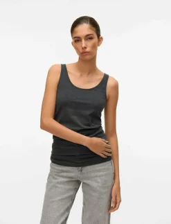 Vero Moda VMMAXI MY SOFT LONG TANK TOP NOOS - Linnen DARK GREY MELANGE Outlet