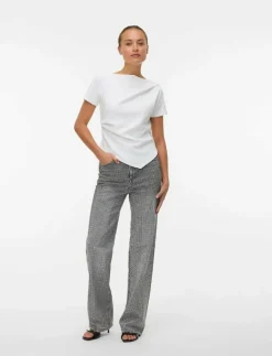VMTESSA HR WIDE RHINESTONE JEANS RA206 - Vida byxor|Vero Moda