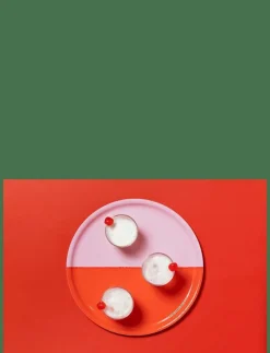 Arabia Vuokko tray 35cm 2-väri -red - Brickor PINK Clearance