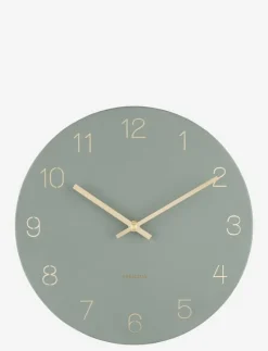 KARLSSON Wall clock Charm engraved numbers - Väggklockor GREEN Outlet