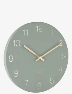 KARLSSON Wall clock Charm engraved numbers - Väggklockor GREEN Outlet