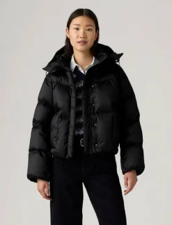 Levi's® WESTERN BUBBLE SHORTIE ANTHRAC - Dun- & vadderade jackor BLACKS Discount