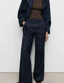 Wide leg denim trousers with belt loops - Vida byxor|Mango Clearance