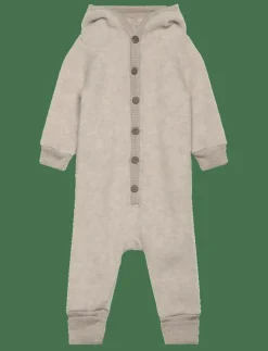 Wool Baby Suit w. Hood - Långärmad bodysuit|mikk-line Online