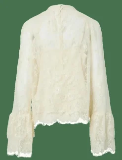 YAS ARIZONA LS LACE TOP - D2D - Långärmade blusar BIRCH Sale